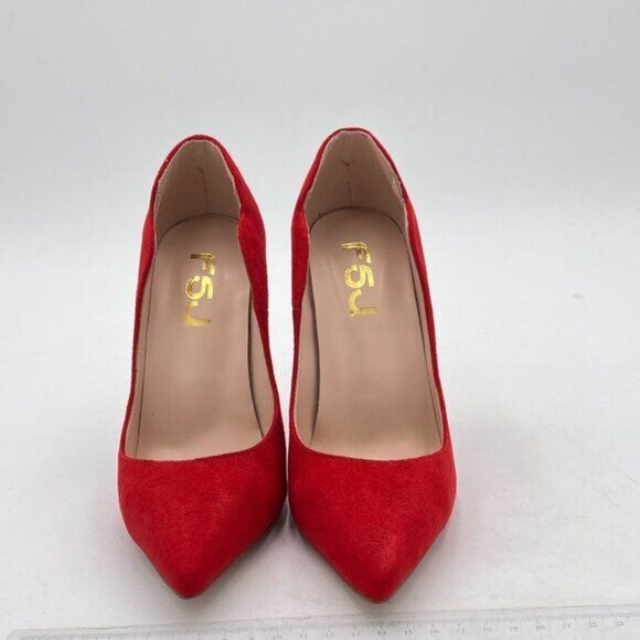 FSJ Red Women Classic Pointed Toe High Heels Sexy Stiletto Pumps Office Lady - Picture 3 of 7